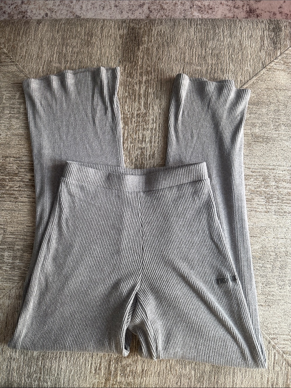 Gymshark Super Soft Straight Leg Pants Light Gray Ribbed Lounge Pants